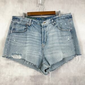 Wild Fable Womens Super High Rise Denim Shorts Size 17 Cutoff Raw Hem Y2K Grunge